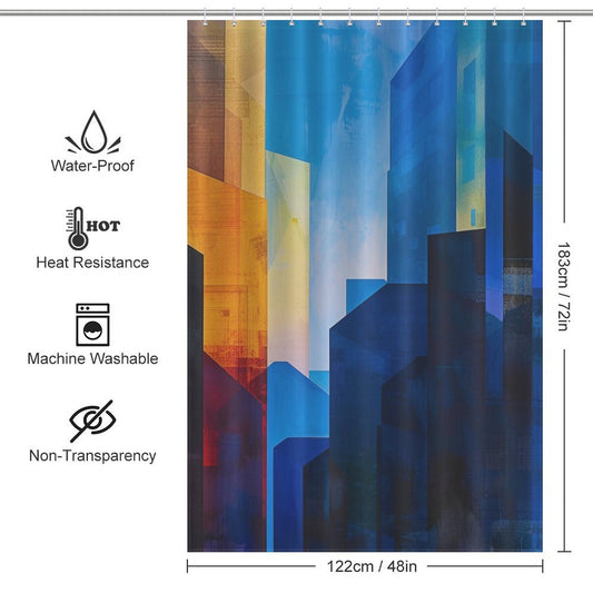 Symphonic Shapes Cityscape Shower Curtain