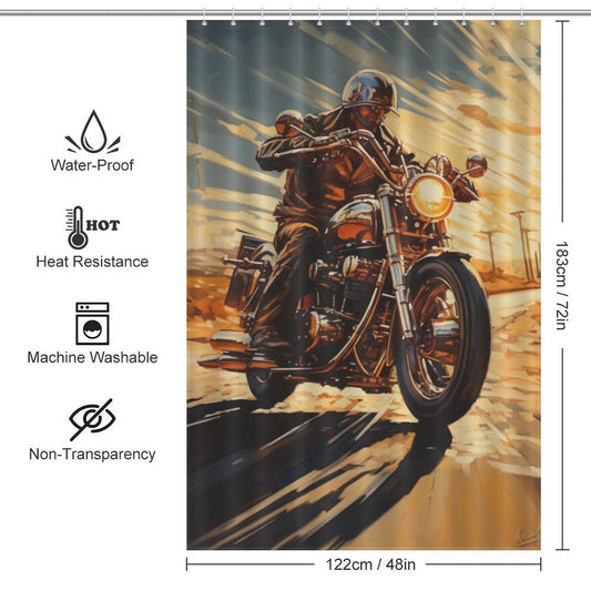 Thunder Motorcycle Shower Curtain