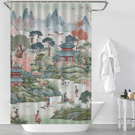 Traditional Chinoiserie Shower Curtain