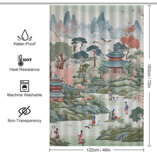 Traditional Chinoiserie Shower Curtain