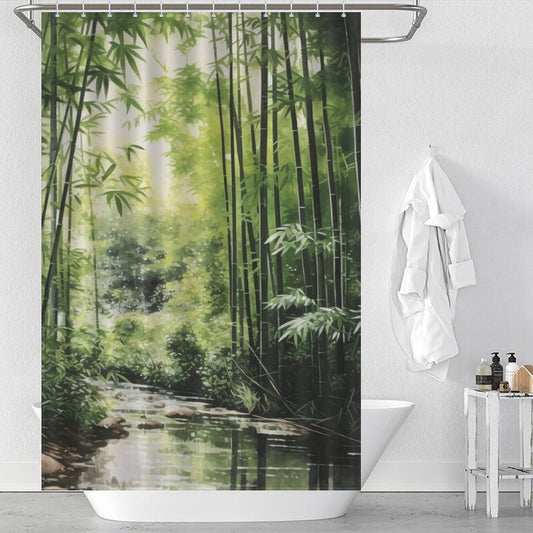 Tranquil Bamboo Shower Curtain
