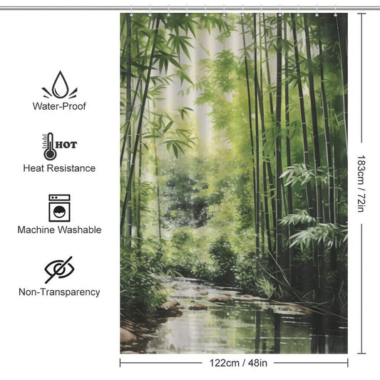 Tranquil Bamboo Shower Curtain