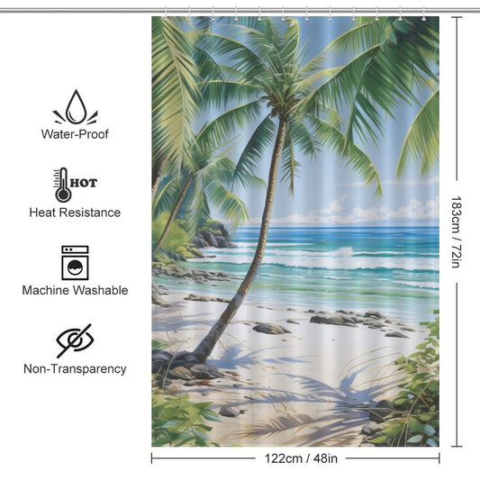 Tranquil Palm Fronds Shower Curtain