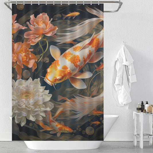 Tranquil goldfish shower curtain Charm