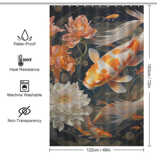 Tranquil goldfish shower curtain Charm