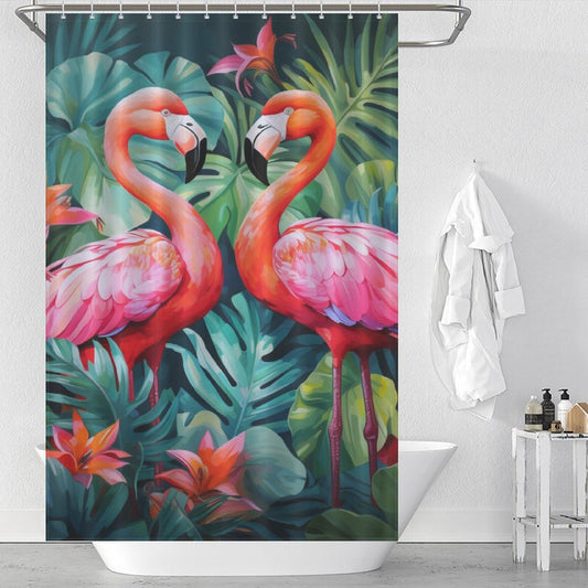 Tropical Elegance Flamingo Shower Curtain