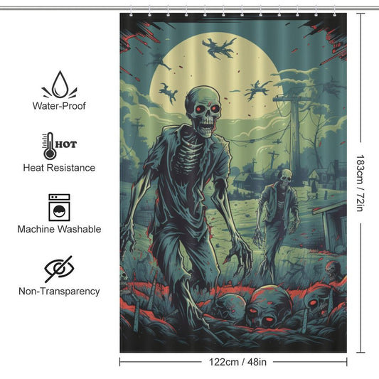 Undead Style Zombie Shower Curtain