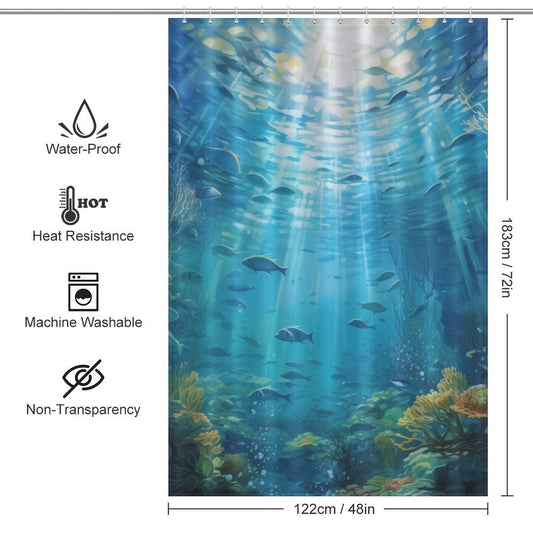 Underwater Jewel Fish Shower Curtain