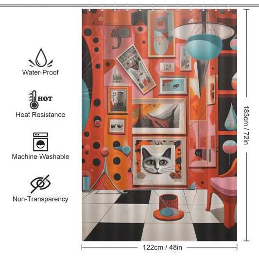 Unique Black and Pink Shower Curtain