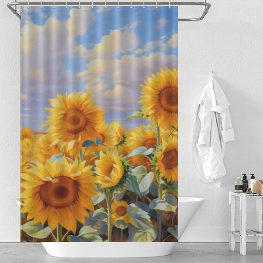 Uplifting Sunflower Shower Curtain Sunny Vibes