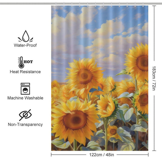 Uplifting Sunflower Shower Curtain Sunny Vibes