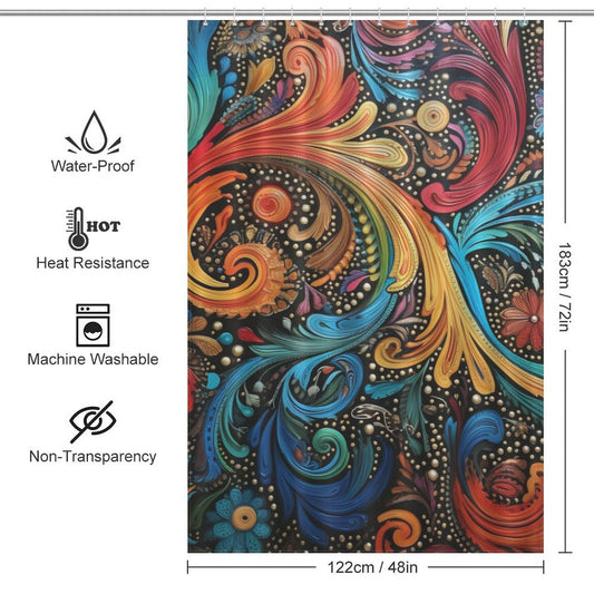 Vibrant Paisley Shower Curtain