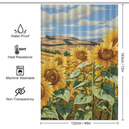 Vibrant Sunflower Shower Curtain Uplifting