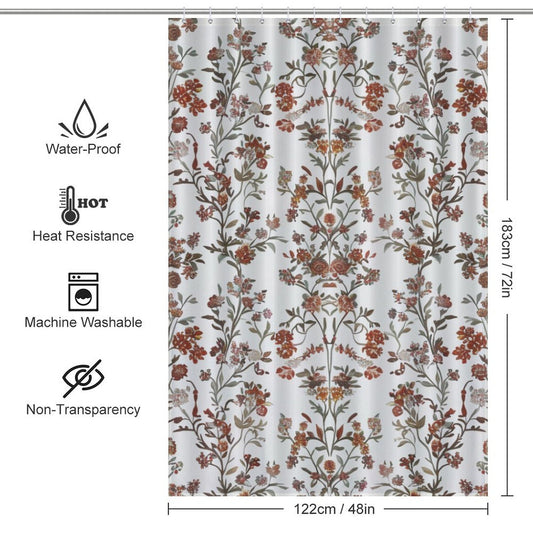 Vintage Floral Boho Shower Curtain