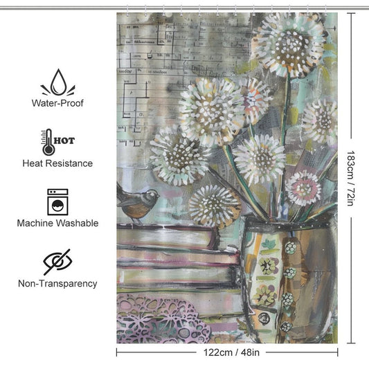 Vintage Vase Boho Shower curtain