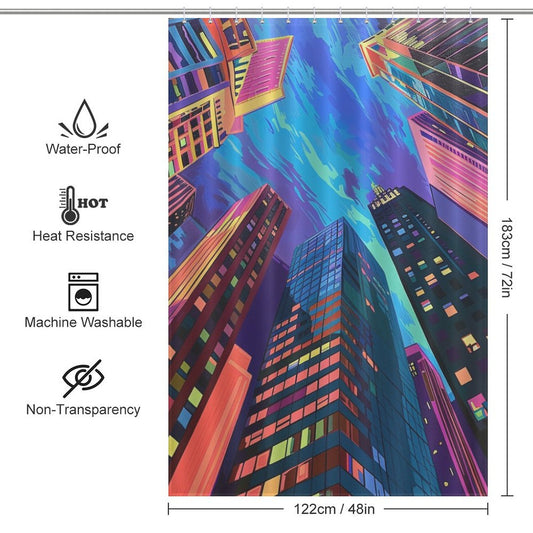 Visual Journey Cityscape Shower Curtain