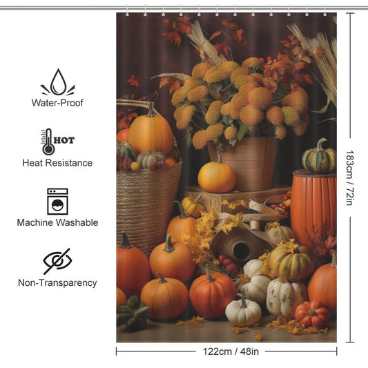Warm Harvest Pumpkin Shower Curtain