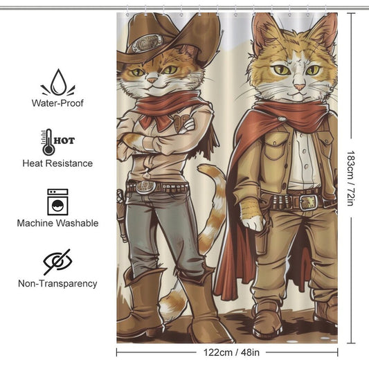 Western Cute Cartoon Cowboy Shower curtain