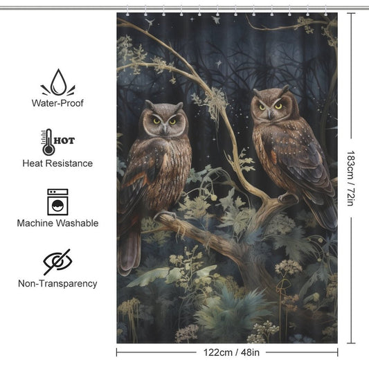 WhimsicalFlight Owl Shower Curtain