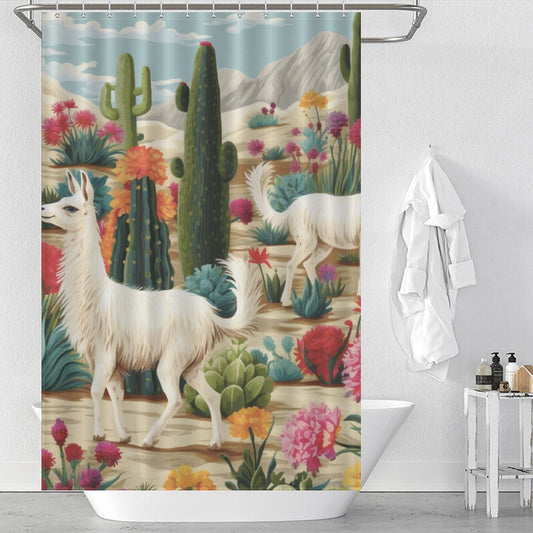 Whimsical Llama Shower Curtain