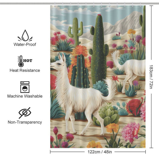 Whimsical Llama Shower Curtain