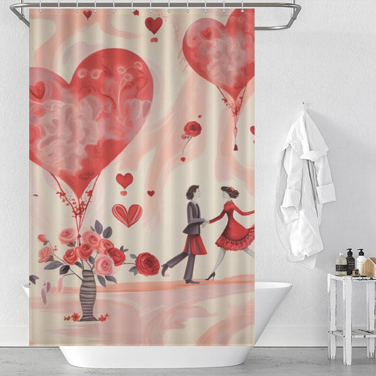 Whimsical Love Valentine Shower Curtain