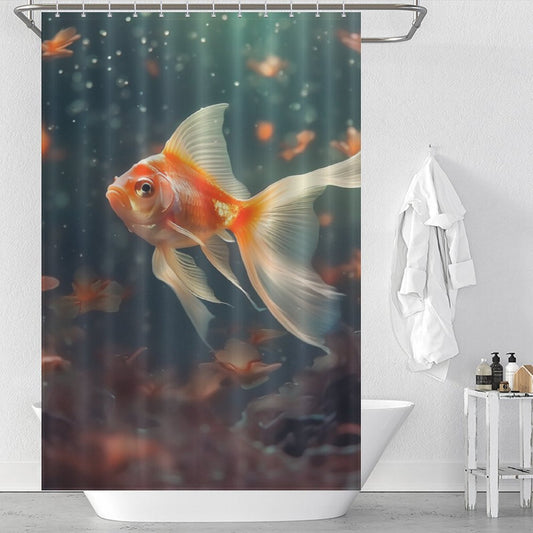 Whimsical goldfish shower curtain Realm