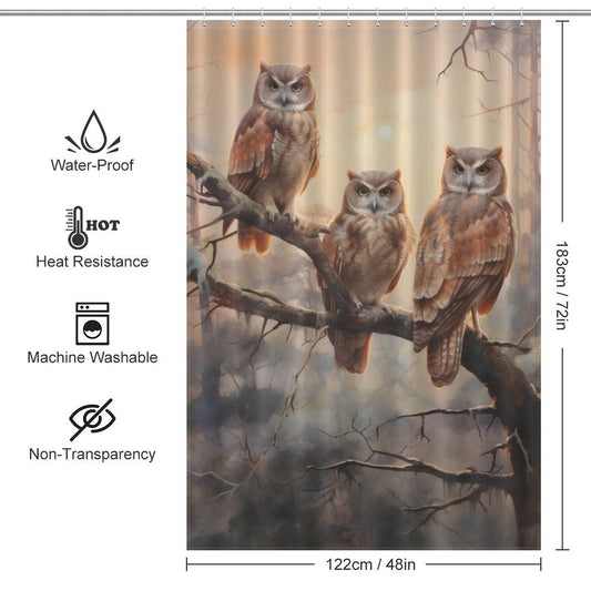 Whimsy Owl Shower Curtain