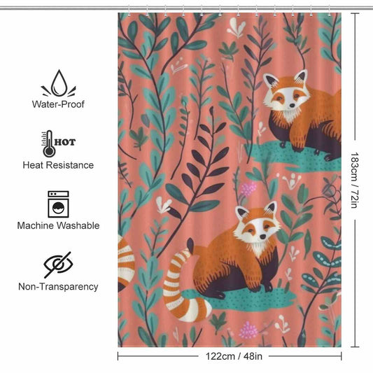 Get ready to add a touch of quirkiness to your bathroom decor with this Funny Cute Red Panda Shower Curtain from Cotton Cat.