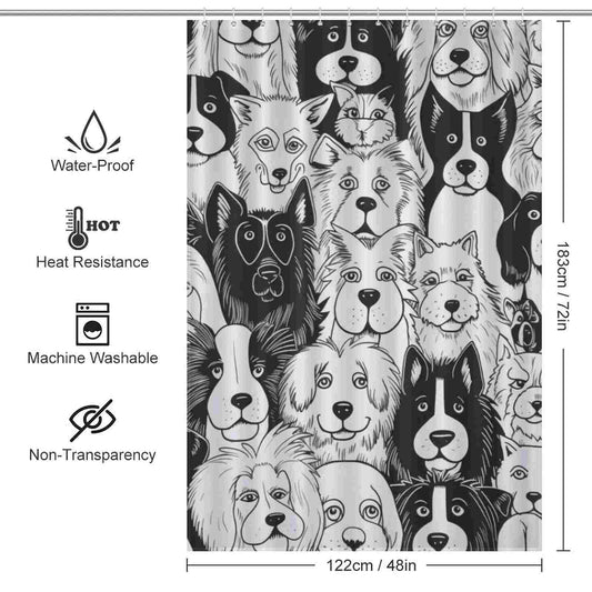 Funny cute Cartoon dog shower curtain