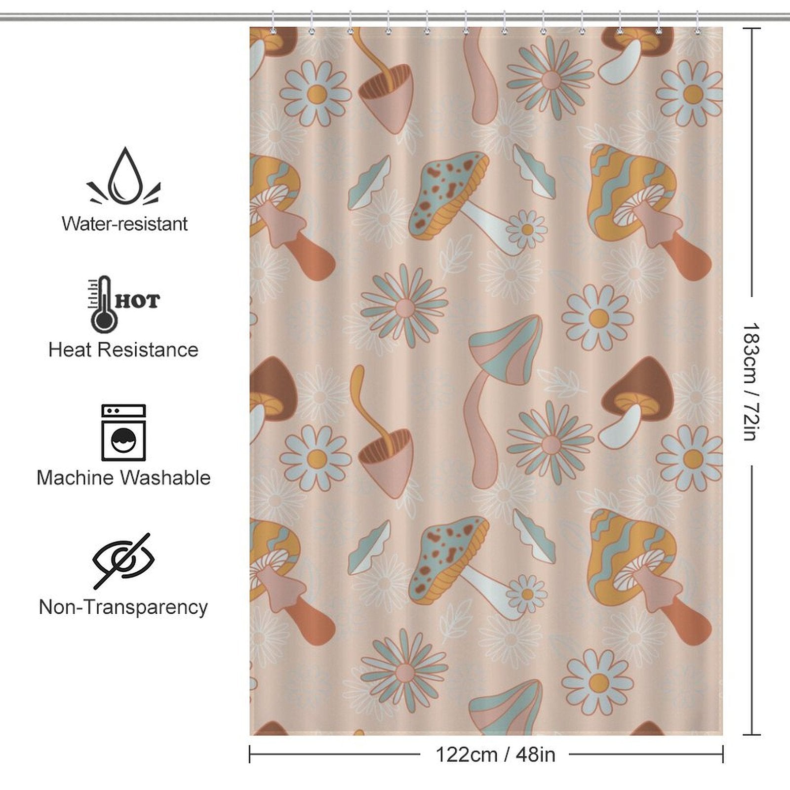 Colorful Mushroom Shower Curtain