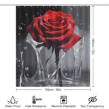 This Cotton Cat waterproof Red Rose 3D Shower Curtain features a captivating red rose floating in the water.