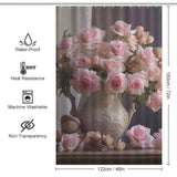 3D Authentic Pink Rose Shower Curtain