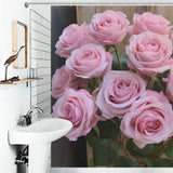 3D Harmony Pink Rose Shower Curtain