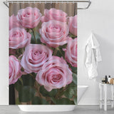 3D Harmony Pink Rose Shower Curtain