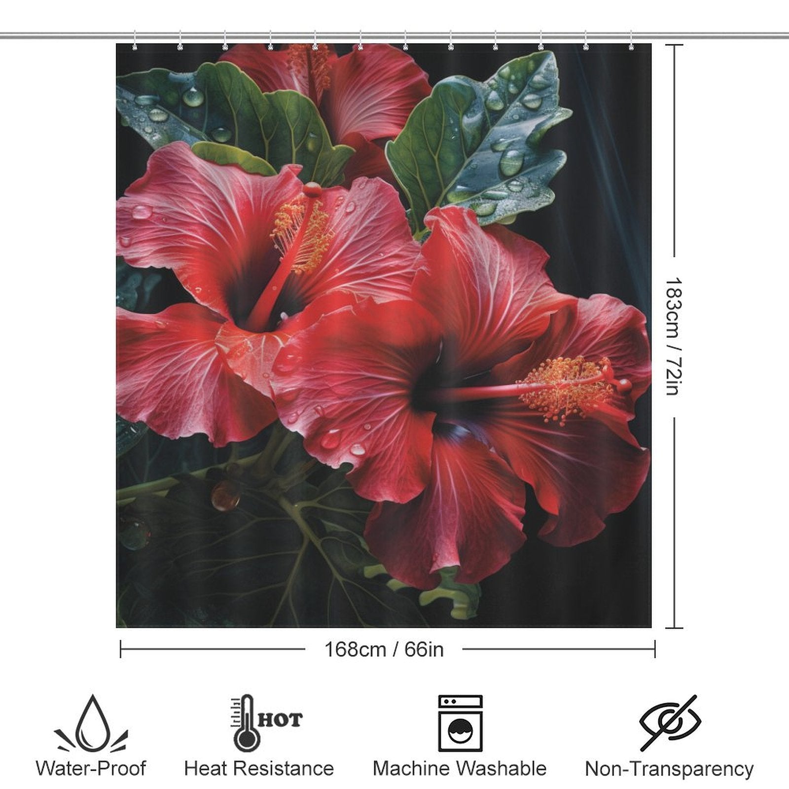 3D NatureDance Hibiscus Shower Curtain