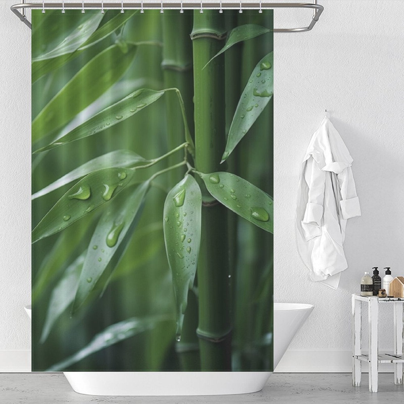 3D Vibrant Bamboo Shower Curtain