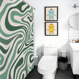 Abstract Wavy Swirl Green Cute Shower Curtain