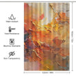 Shower curtain with a burnt orange abstract oil painting design. This **Burnt Orange Abstract Oil Painting Modern Art Yellow Blue Brushstrokes Shower Curtain-Cottoncat** by **Cotton Cat** features water resistance, mildew resistance, heat resistance, machine washable fabric, and non-transparency. Dimensions are 183 cm by 122 cm.