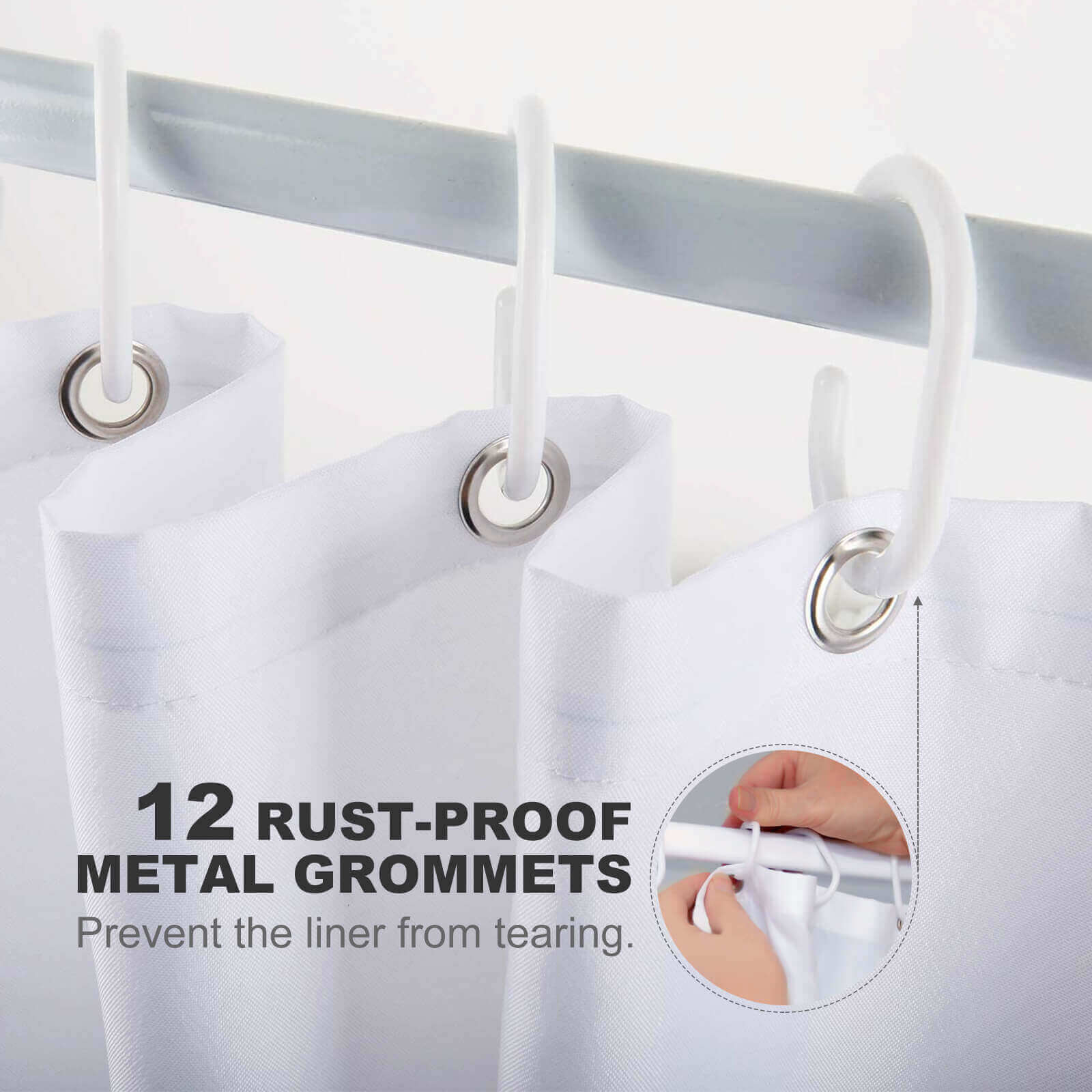 12 rust proof metal grommets for Baby Bat Shower Curtain-Cottoncat by Cotton Cat.