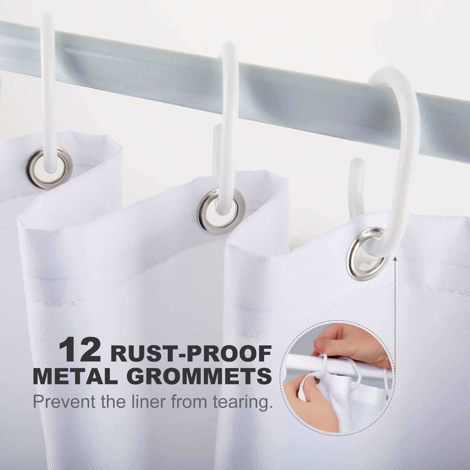 12 rust proof metal grommets for Cotton Cat Misty Forest Shower Curtain-Cottoncat.