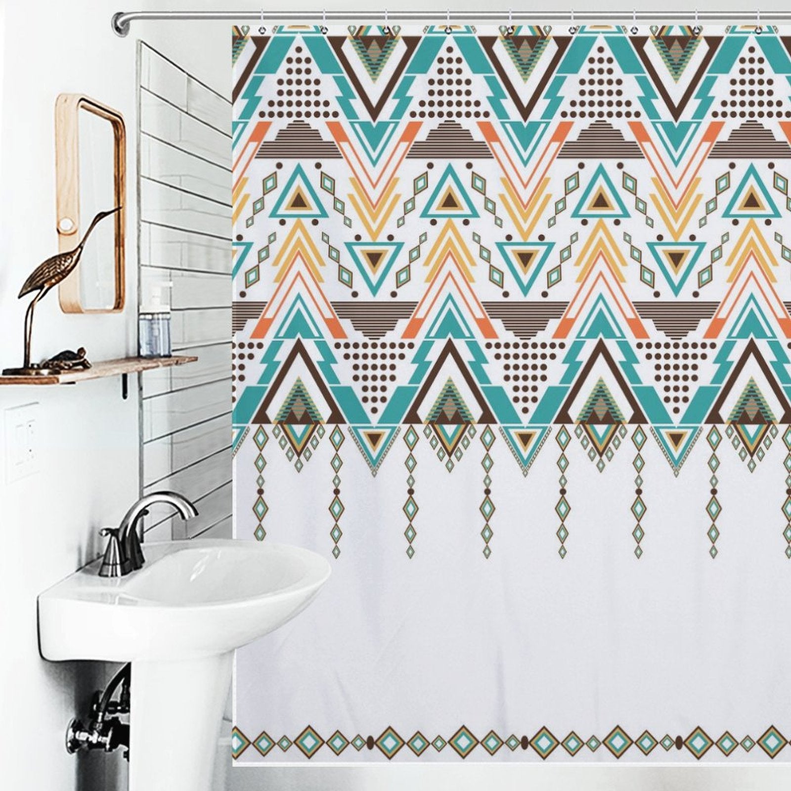 Abstract Geometric Arrow Aztec Shower Curtain