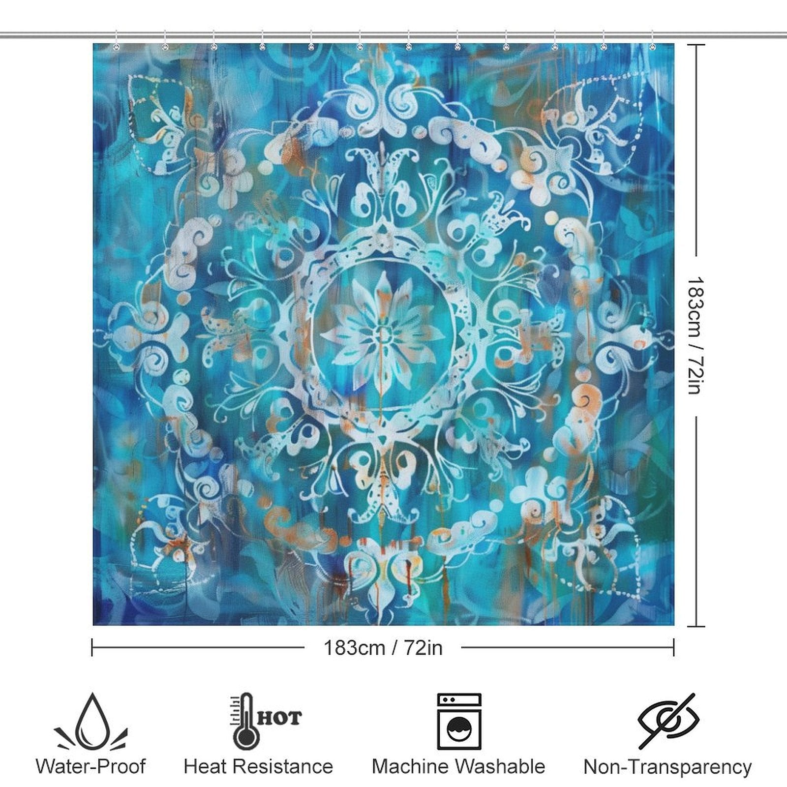 Abstract Mandala Boho Shower curtain