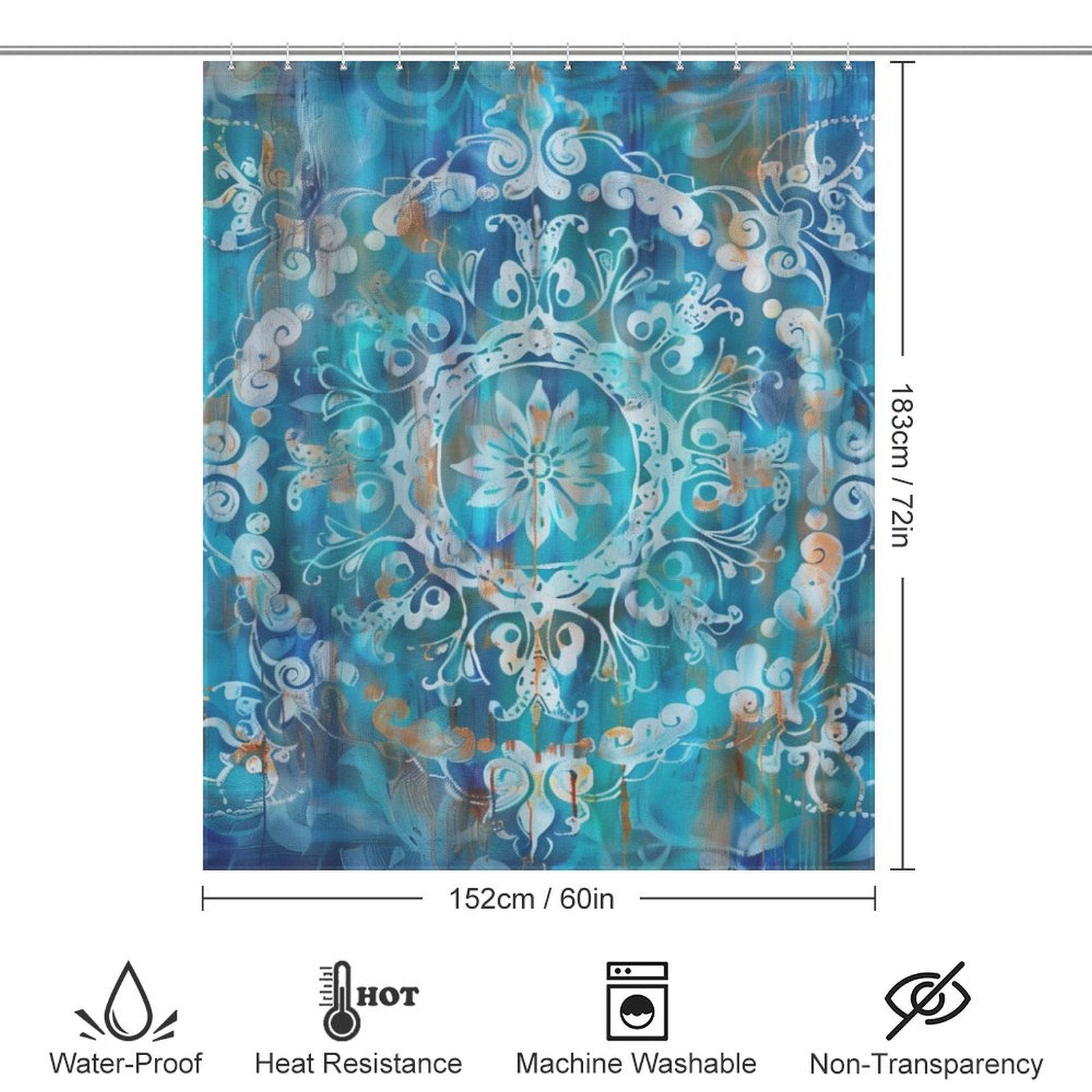 Abstract Mandala Boho Shower curtain