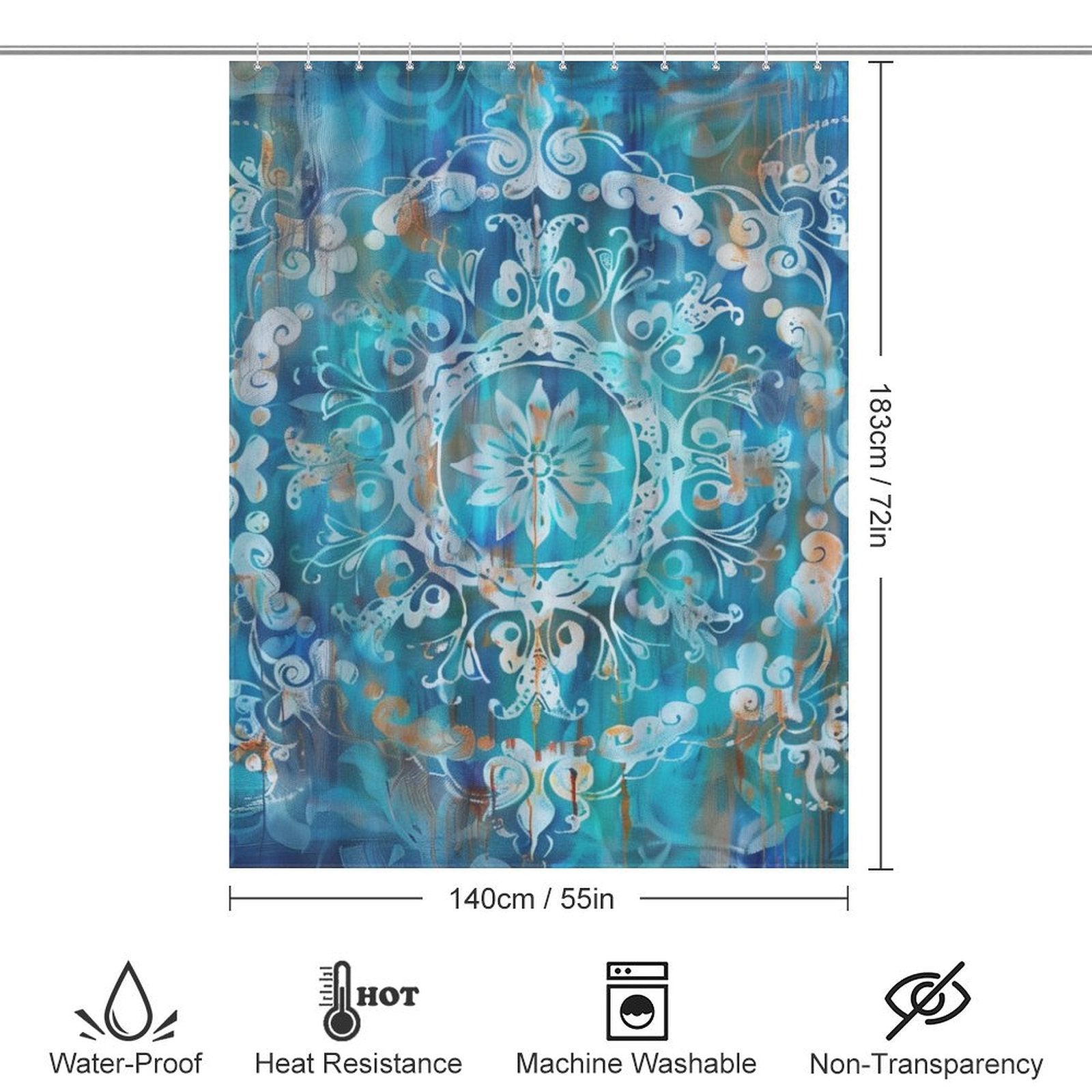 Abstract Mandala Boho Shower curtain