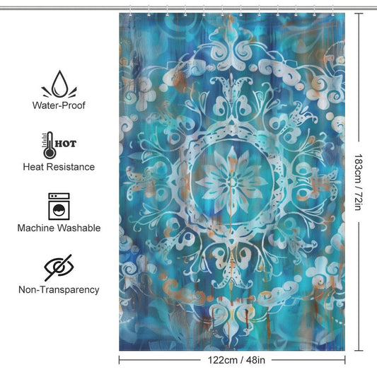 Abstract Mandala Boho Shower curtain