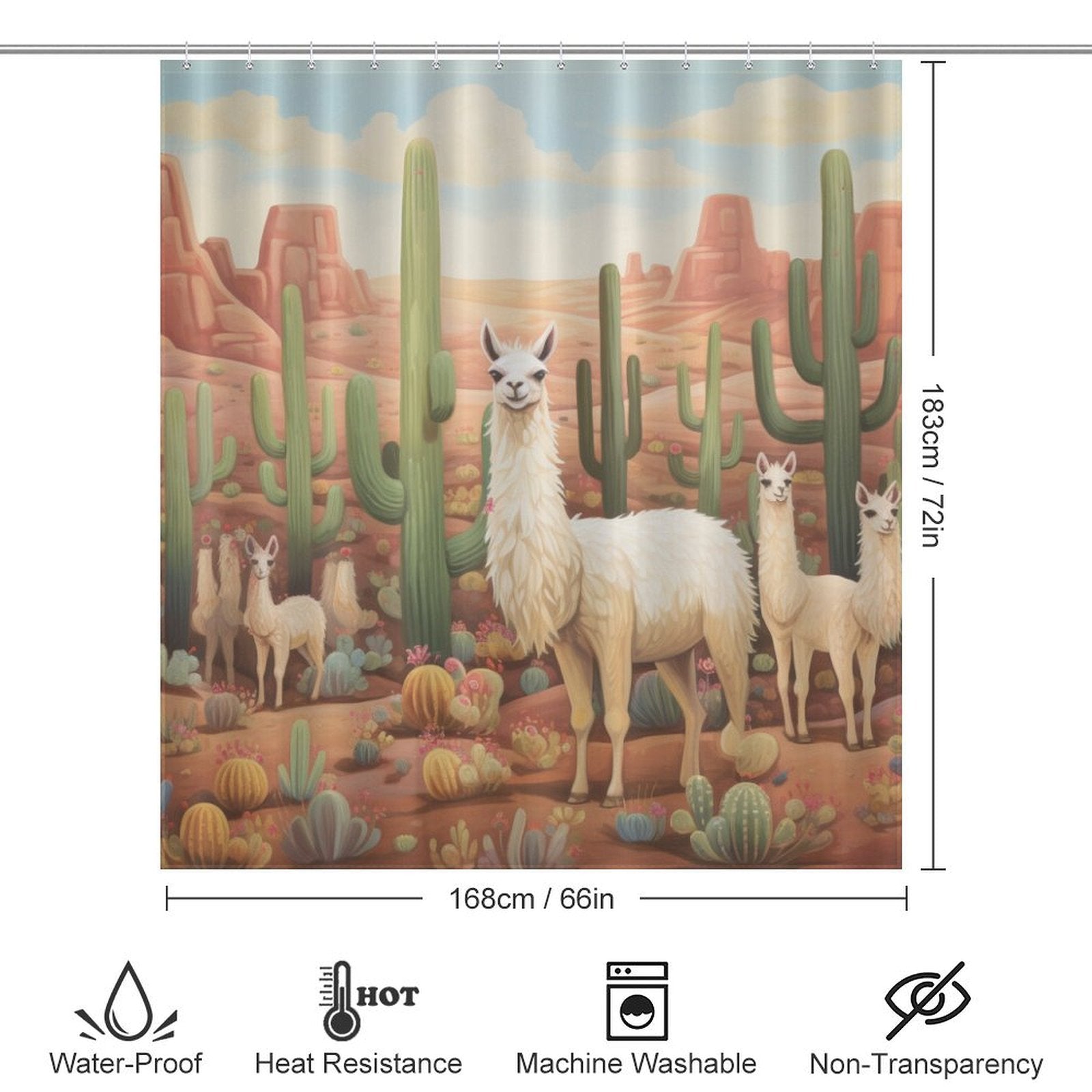 Adorable Llama Shower Curtain