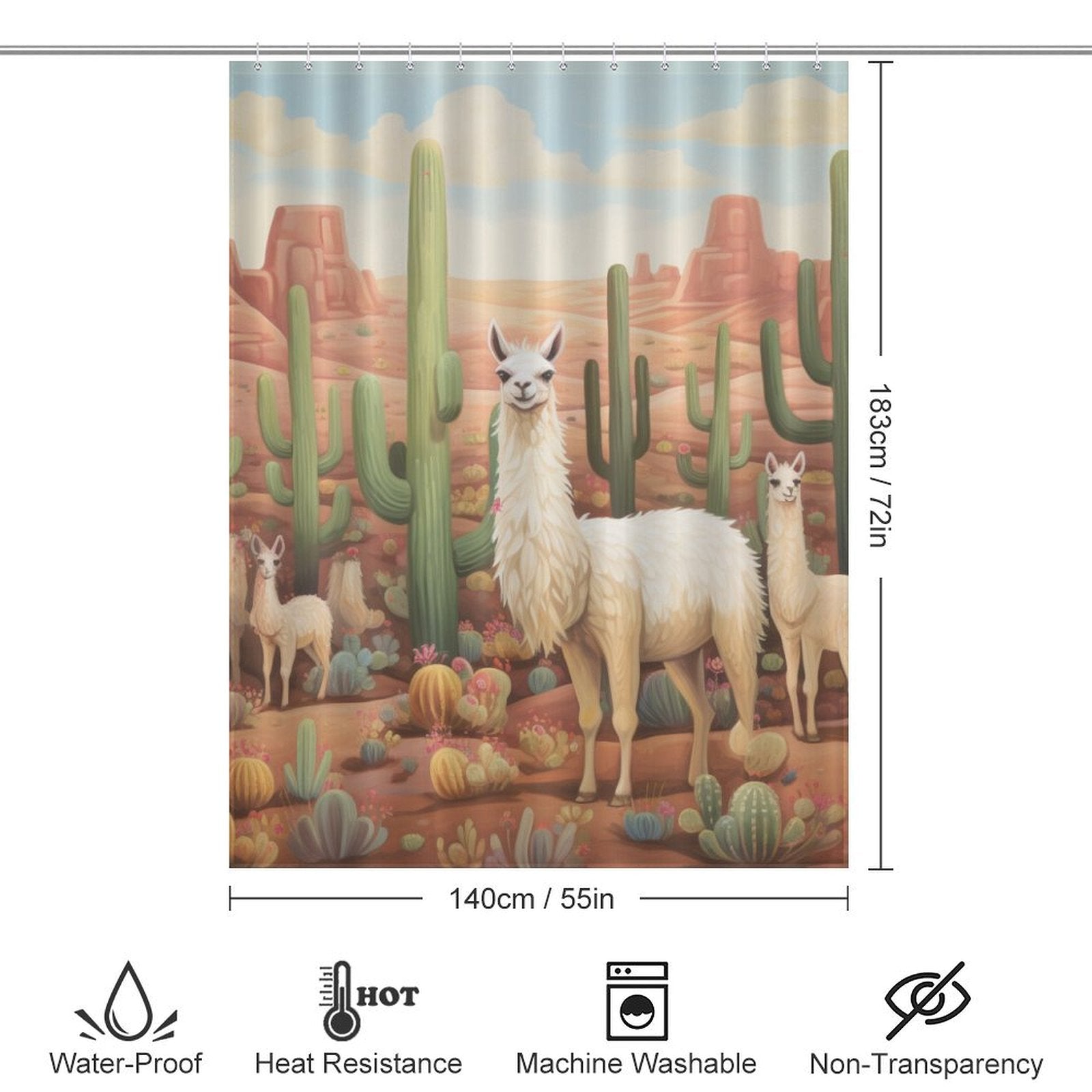 Adorable Llama Shower Curtain
