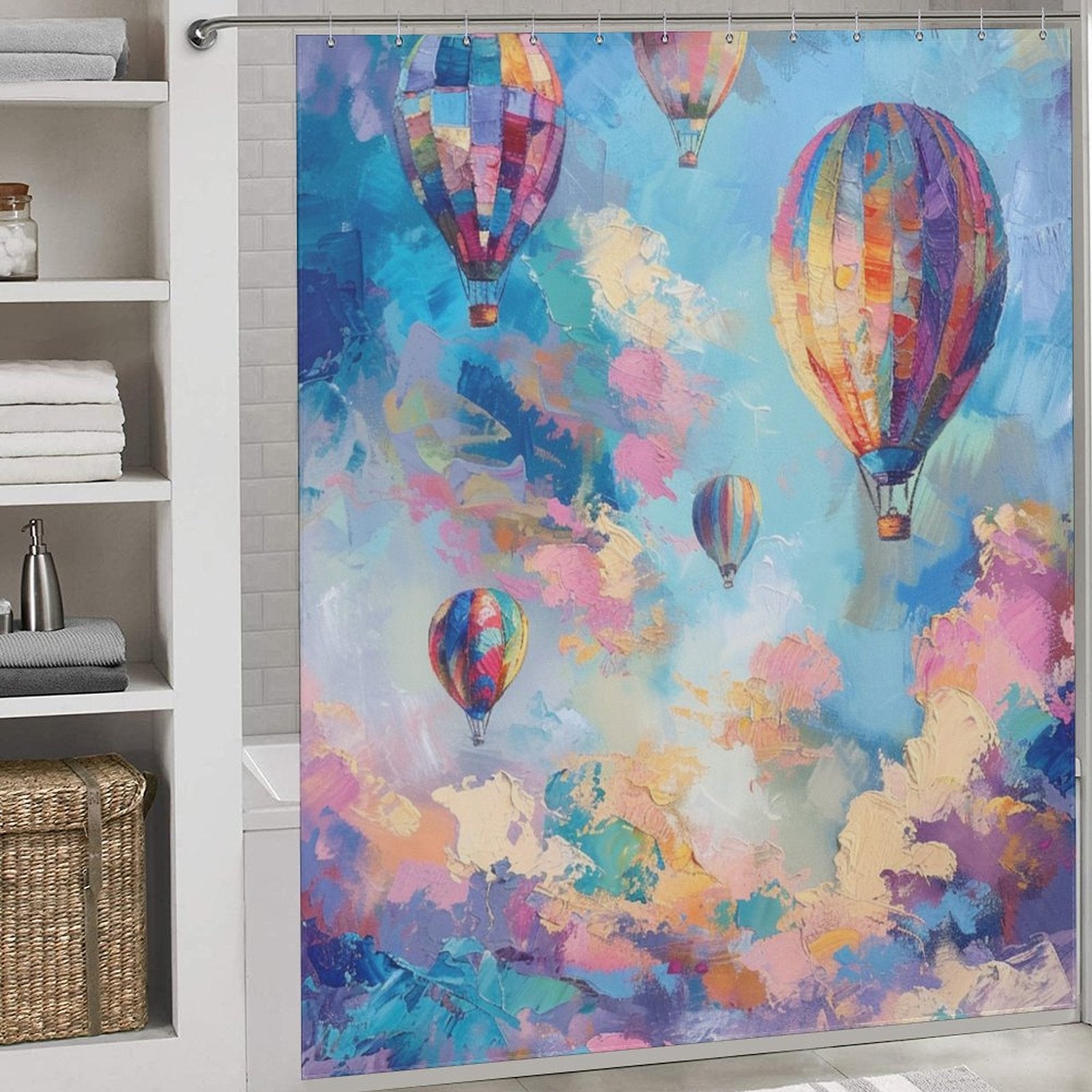 Aerial Ballet Grace Hot Air Balloon Shower Curtain