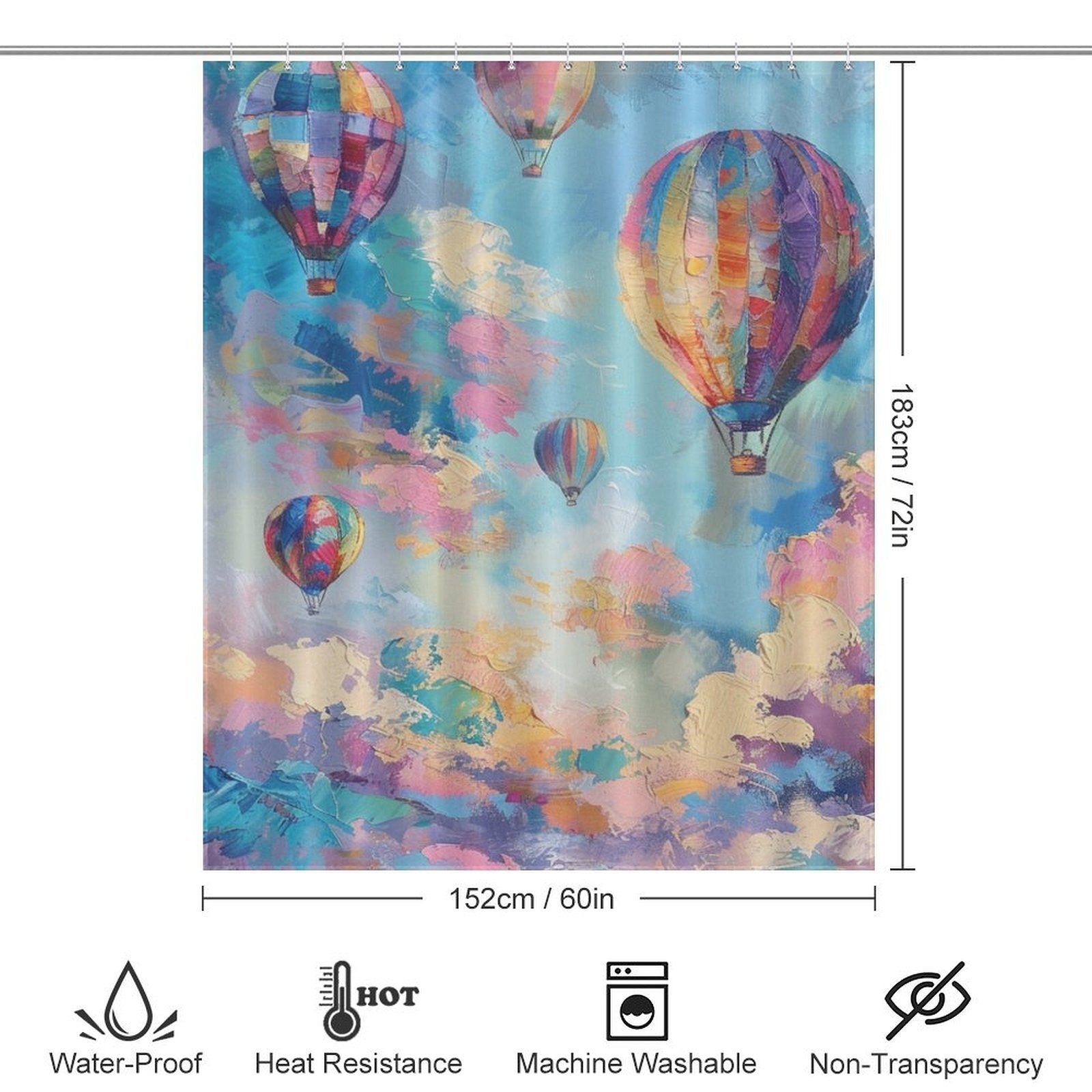 Aerial Ballet Grace Hot Air Balloon Shower Curtain